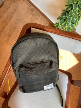 Olive Green Velvet Backpack