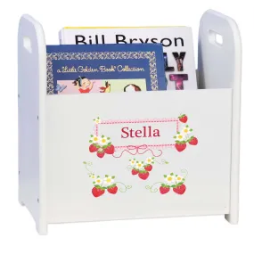 Personalized Strawberries White Book Caddy