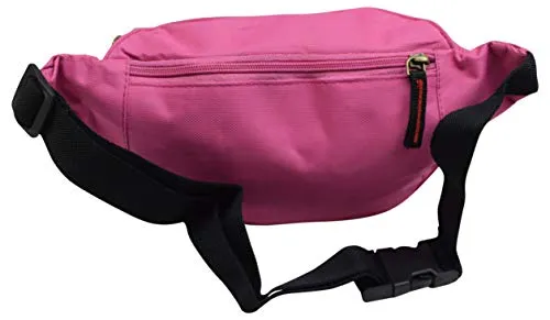 Pink Nylon Waist Fanny Pack Belt Bag Pouch Travel Hiking Camping Hip Purse Men Women