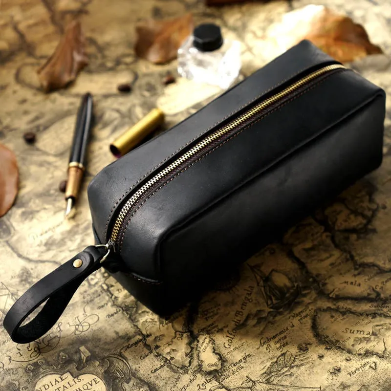 Practical Leather Pencil Case Pen Bag Box