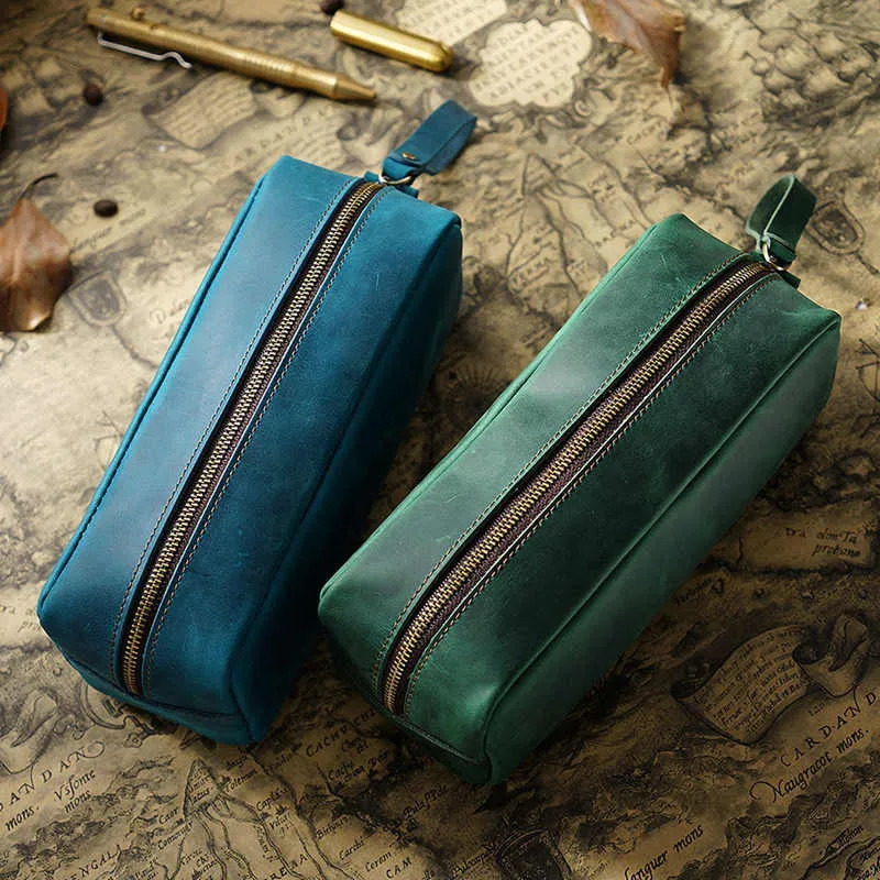 Practical Leather Pencil Case Pen Bag Box