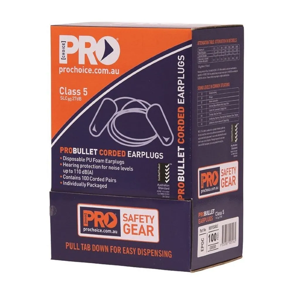 Pro-Bullet Earplugs - Corded