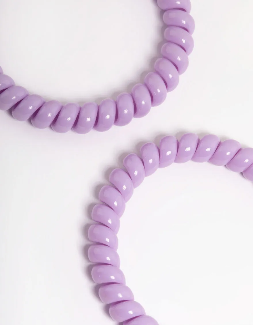 Purple Plastic Narrow Hair Spiral Pack