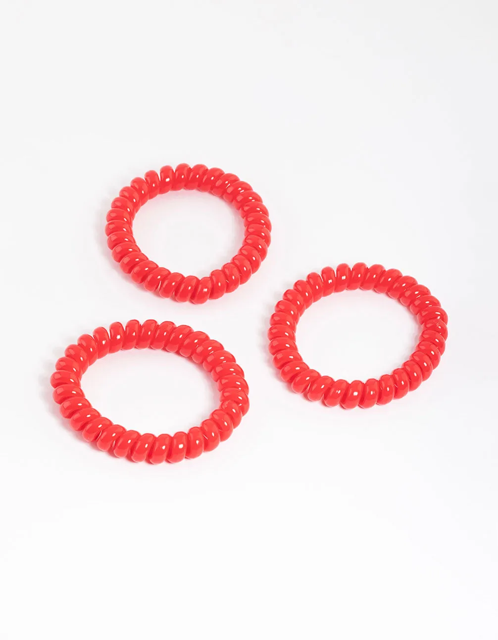 Red Plastic Large Hair Spiral Pack