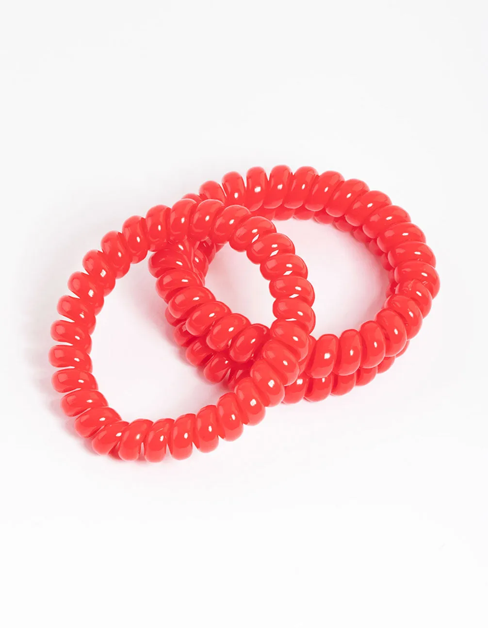 Red Plastic Large Hair Spiral Pack