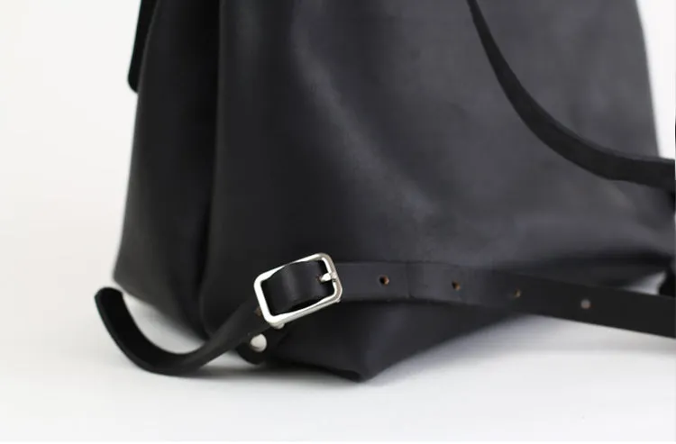 Small Womens Black Leather Backpack Bag Fashion Backpacks Purses for Women