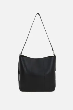 Smooth Leather Hobo Crossbody Bag