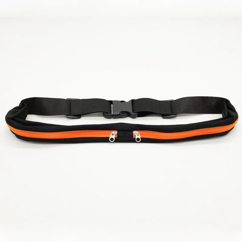 Sports Waist Bag with Double Pockets, Slim Zip Running Phone Belt for Outdoor Activities