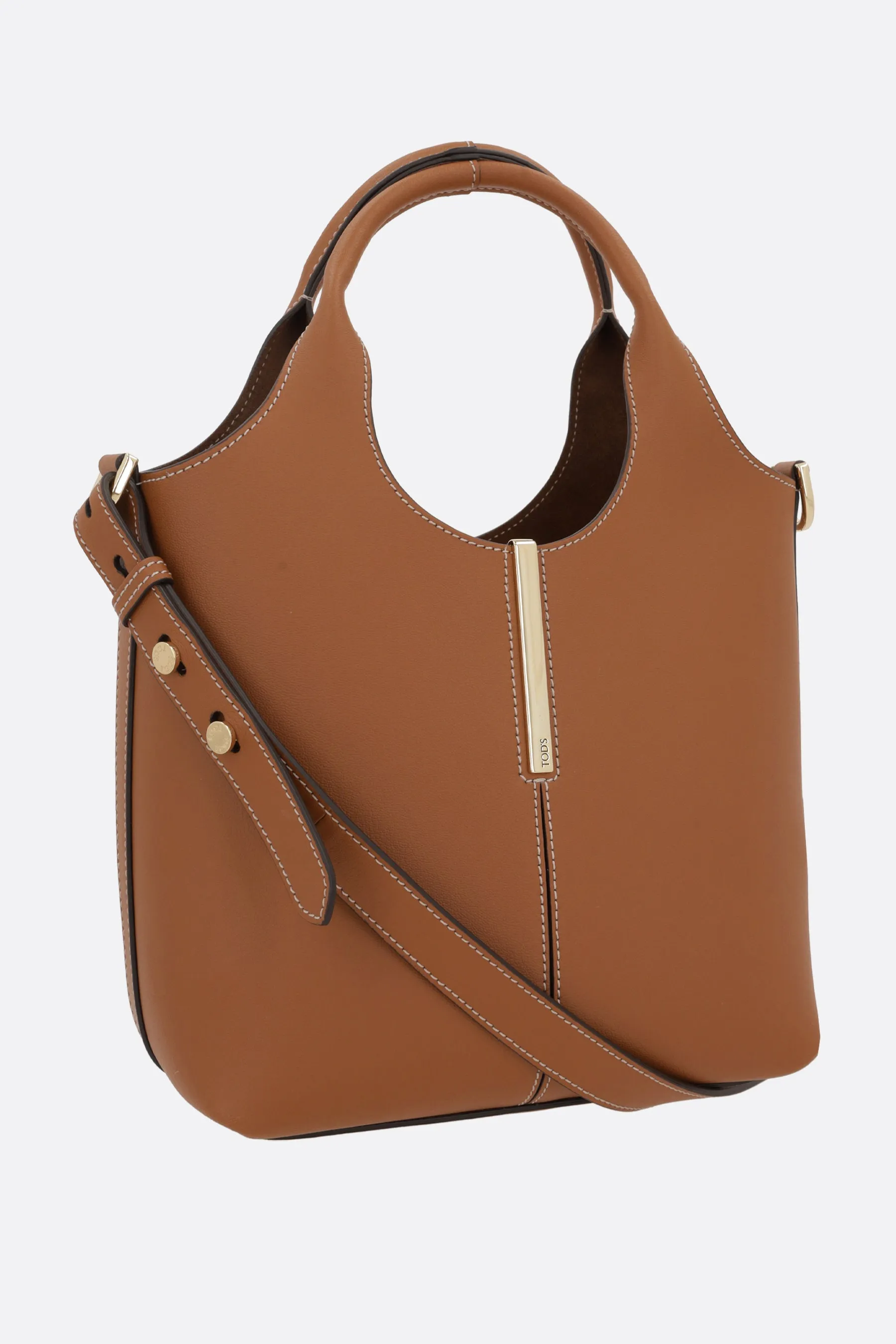 Structured Mini Leather Tote Bag