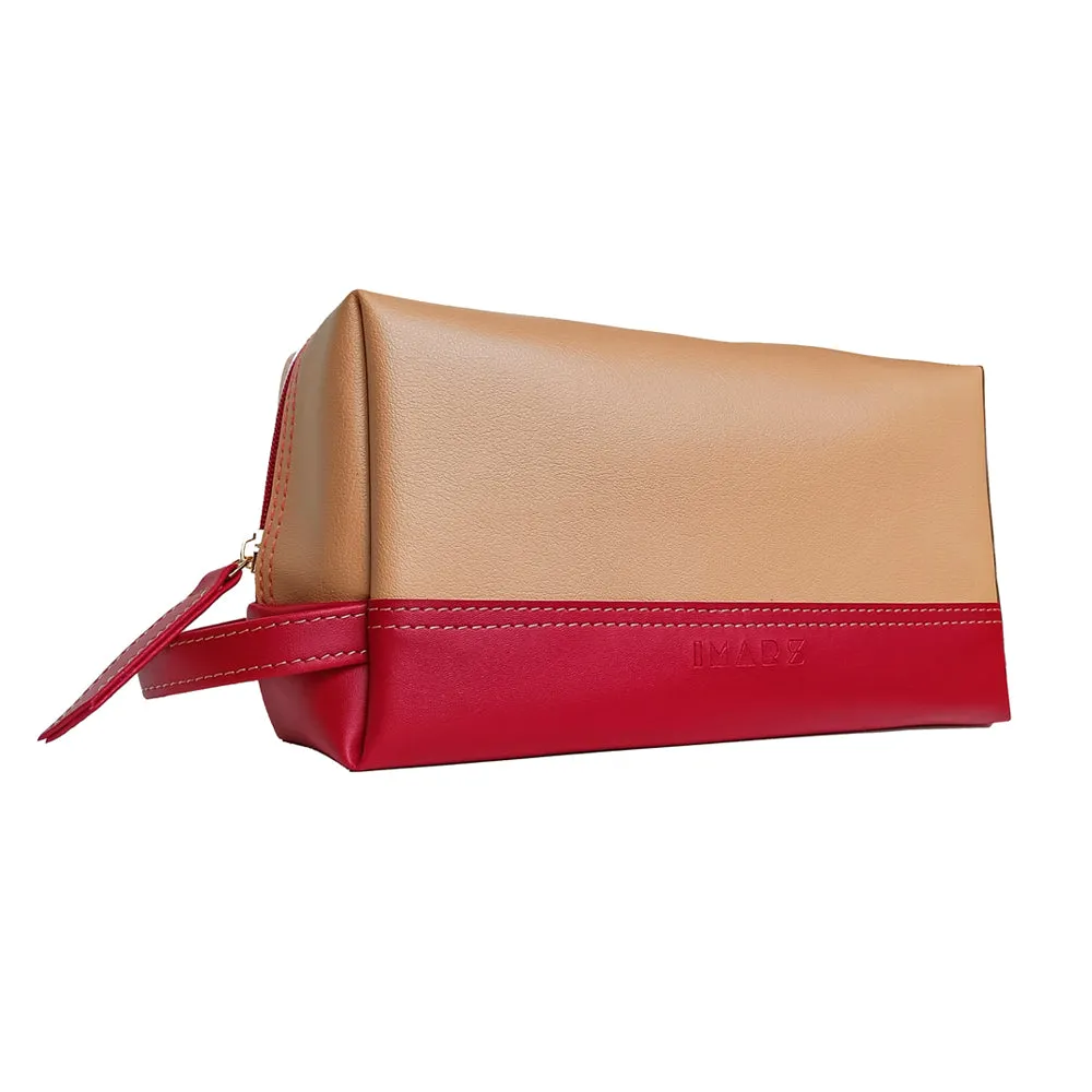 Stylish Red Biege Multipurpose Pouch Perfect For Women & Girls