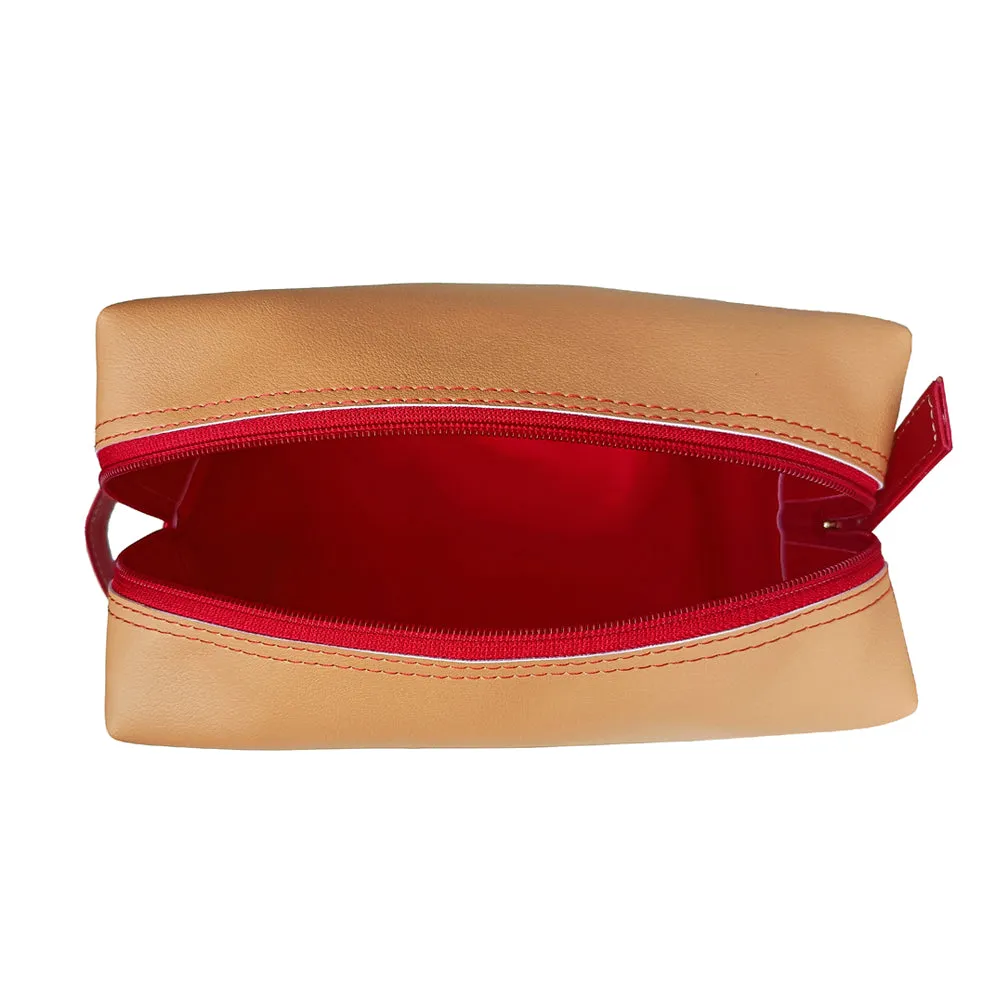 Stylish Red Biege Multipurpose Pouch Perfect For Women & Girls