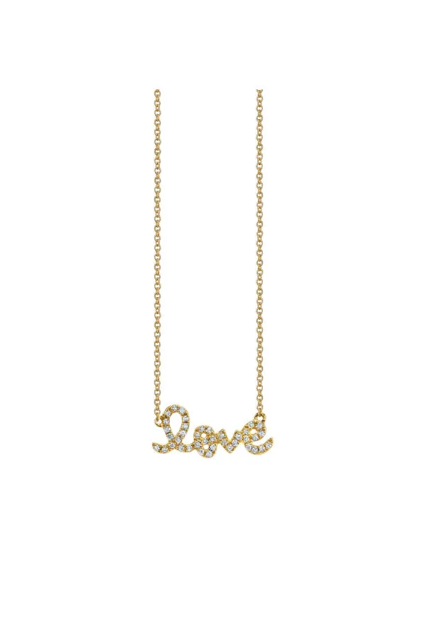 Sydney Evan Small Love Necklace - Yellow Gold