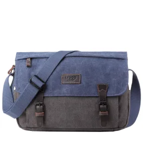 Troop Heritage Canvas Messenger Bag Blue