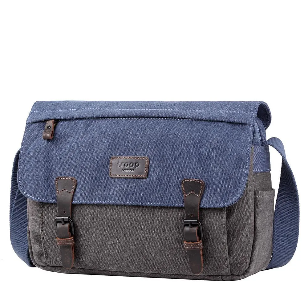 Troop Heritage Canvas Messenger Bag Blue