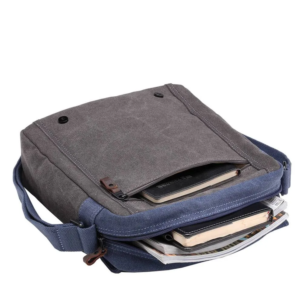 Troop London Canvas Messenger Bag Blue