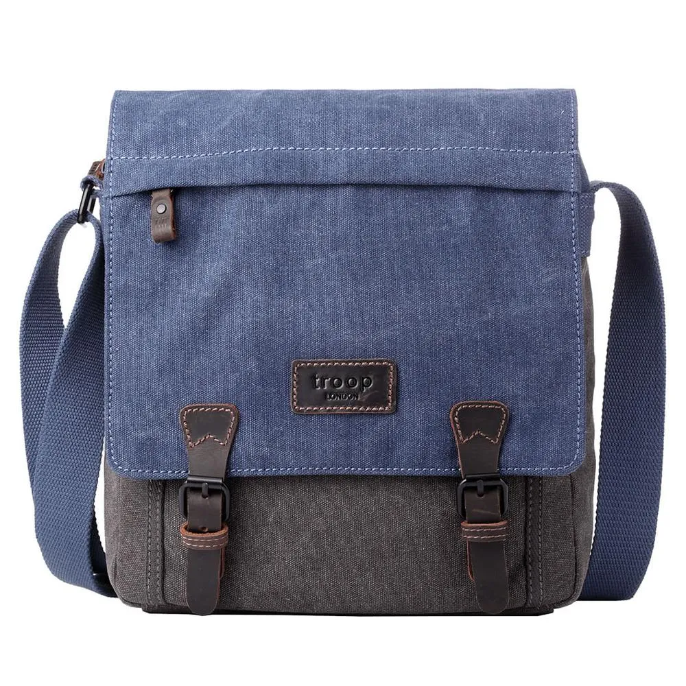 Troop London Canvas Messenger Bag Blue