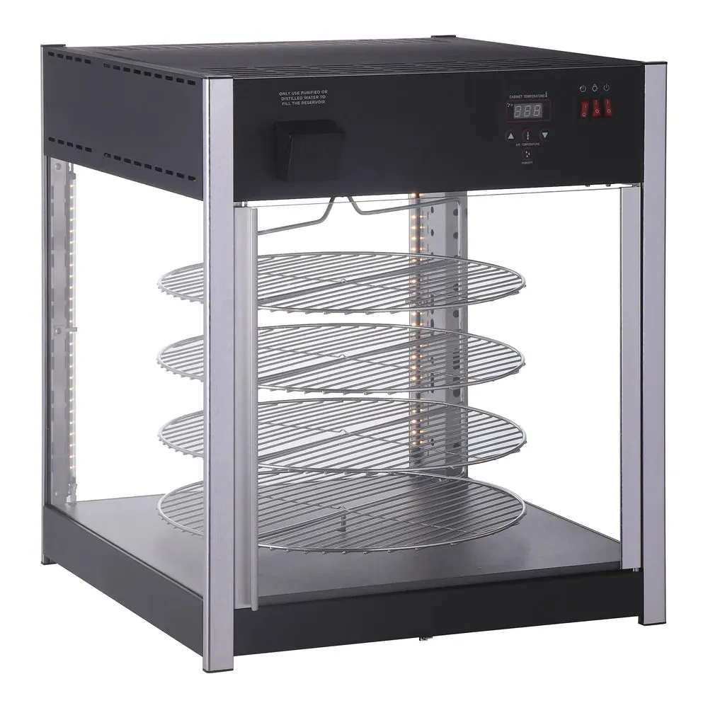 Winco EDM-1K Matte Black Electric Display Merchandiser with18" Rack, 120V, 1500W