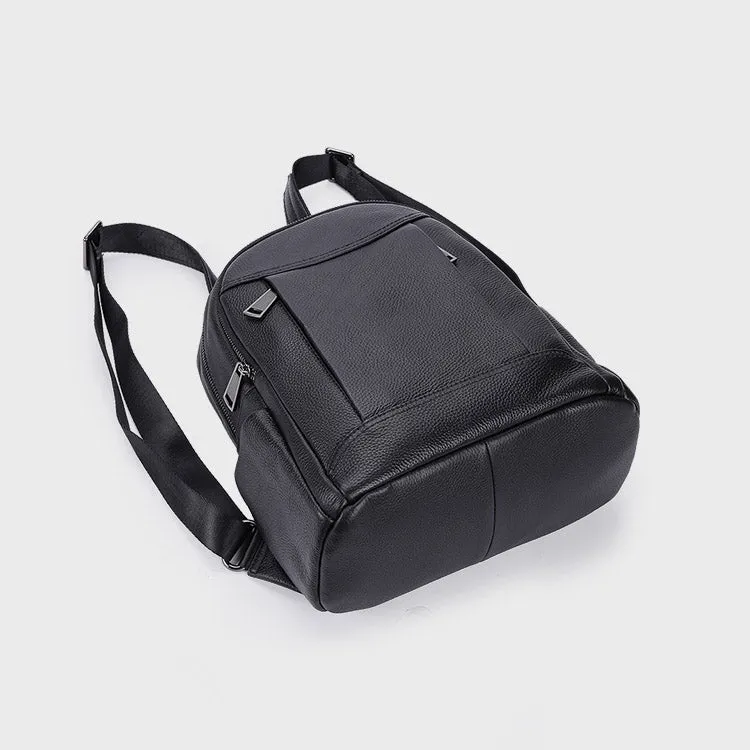 Womens Black Leather Backpack Purse Cool Backpacks for Women