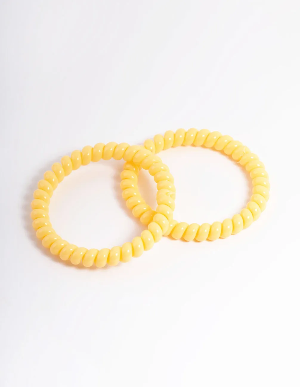 Yellow Plastic Narrow Hair Spiral Pack